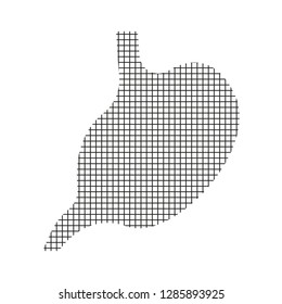 Stomach sign, black on a white background, squares, vector