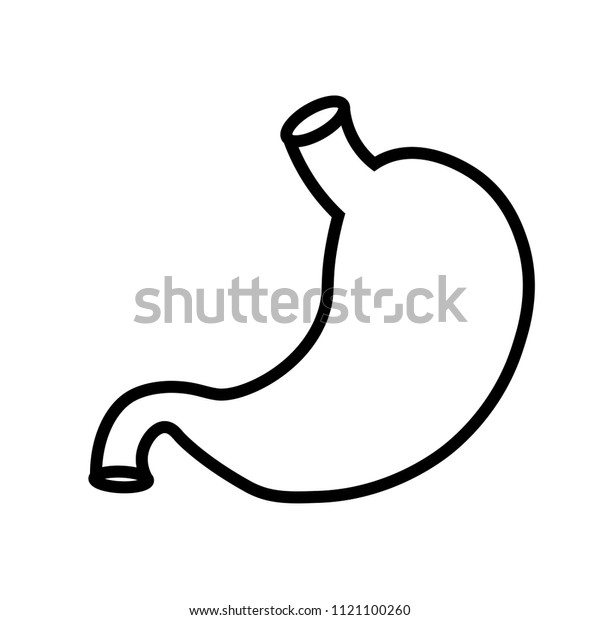 Stomach Simple Outline Icon Medical Clipart Stock Vector (Royalty Free ...