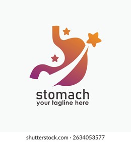 stomach and star logo concept, health logo icon template