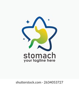 stomach and star logo concept, health logo template