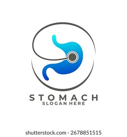 Stomach with stethoscope logo design vector template