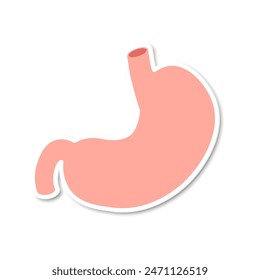 Stomach sticker icon. Clipart image isolated on white background