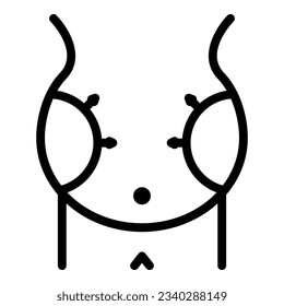Vector de contorno de icono de cirugía de stomach. Cuerpo gordo. Piel plástica