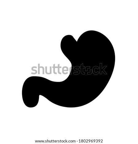 stomach symbol flat black line icon, Vector Illustration