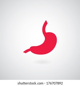 stomach symbol on gray background 