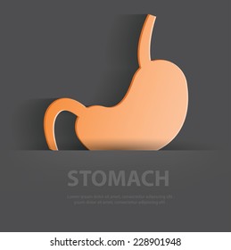 Stomach symbol,Blank for your text,clean vector
