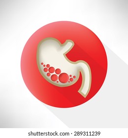 Stomach symbol,flat icon,clean vector