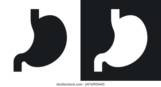 Stomach thin vector icon collection.