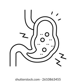stomach upset line icon vector. stomach upset sign. isolated contour symbol black illustration