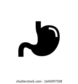 Stomach vector icon in black flat shape design isolated on white background