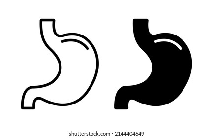 Stomach vector icon. Human stomach silhouette. Internal organ. Vector line icon.