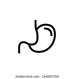 Stomach vector icon in linear, outline style isolated on white background