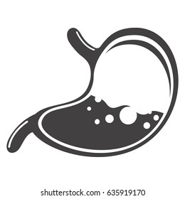 stomach in vector, Icon, symbol, background, silhouette on a white background
