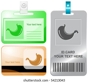 Stomach. Vector id cards.