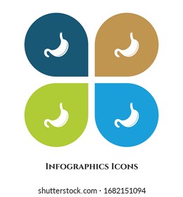 Icono de Ilustración vectorial Stomach para todos los propósitos. Aislado en 4 entornos diferentes.