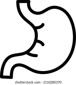 stomach Vector illustration on a transparent background. Premium quality symbols. Stroke vector icon for concept and graphic design.