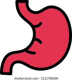 stomach Vector illustration on a transparent background. Premium quality symbols. Stroke vector icon for concept and graphic design.