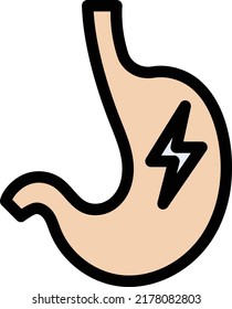 Stomach Vector illustration on a transparent background.Premium quality symmbols.Stroke vector icon for concept and graphic design.