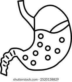 Stomach Vektor Linie Icon Design