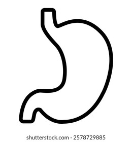 Stomach Vector Line Icon Design