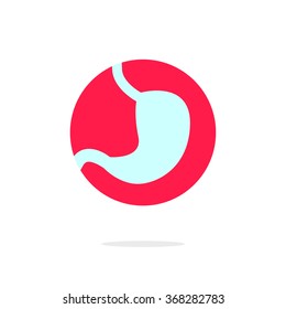 Stomach vector logo, concept of medical center emblem, clinic symbol modern flat icon design isolated on white 