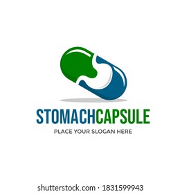 Stomach vector logo template. This design use pill symbol. Suitable for medical.