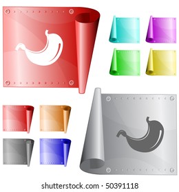 Stomach. Vector metal surface.