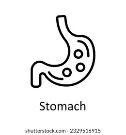 Ilustración de diseño de iconos de contorno de vectores de stomach. Símbolo médico y de salud sobre fondo blanco archivo EPS 10