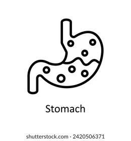 Stomach vector outline icon style illustration. EPS 10 File