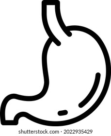 icono de la línea delgada del vector del estómago