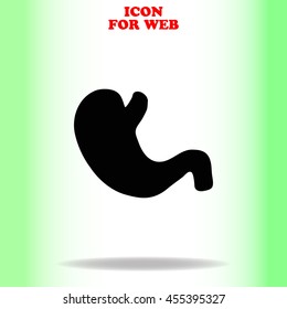 Stomach web icon. Black illustration on white background