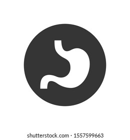 Stomach white icon on gray. Vector Illustration
