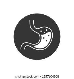 Stomach white Icon on gray. Vector Illustration