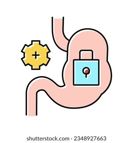 vector de icono de paro de color de trabajo de estómago. signo de paro de trabajo estomacal. ilustración de símbolo aislado