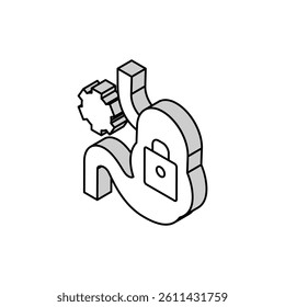 stomach work stop isometric icon vector. stomach work stop sign. isolated symbol illustration