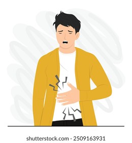 stomachache Hombres de Vector plano que muestran la ilustración del concepto enfermo