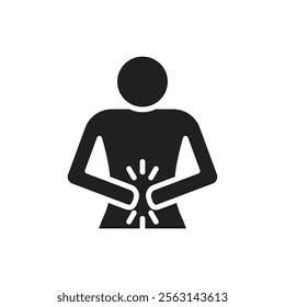Stomachache icon Isolated flat vector in outline