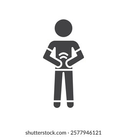 Stomachache icon Simple thin line flat symbol