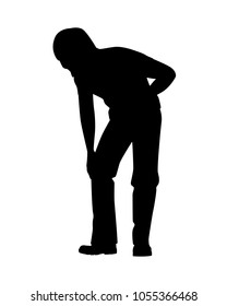 Stomachache man silhouette vector