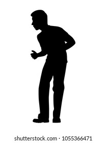 Stomachache Man Silhouette Vector Stock Vector (royalty Free 