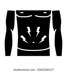 Stomach-ache solid icon, healthcare concept, Person with symptom of pain in stomach sign on white background, pain in belly icon in glyph style for mobile and web design. Vector graphics