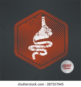 Stomach,stamp design on old dark background,grunge concept,vector