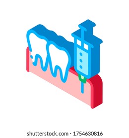 Stomatology Anesthesia Injection vector isometric sign. color isolated symbol illustration