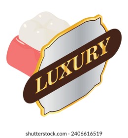 Stomatology concept icon isometric vector. Human tooth model and luxury sign. Dentistry, stomatology, healthcare concept