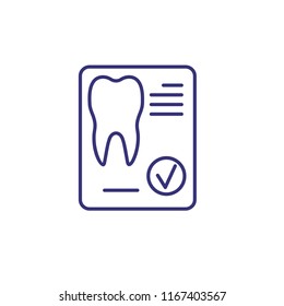 Stomatology concept line icon. Dentist, oral checkup, dental care. Medicine concept. Vector illustration can be used for topics like healthcare, dentistry, medical service