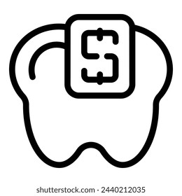 Stomatology cost icon outline vector. Dental care price. Oral healthcare pricelist