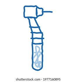 Stomatology Dentist Reamer sketch icon vector. Hand drawn blue doodle line art isolated symbol illustration
