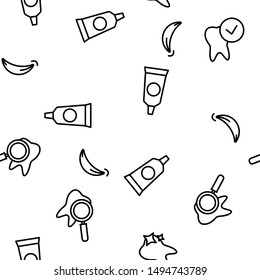 Stomatology And Dentistry Vector Seamless Pattern Thin Line Illustration