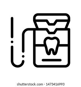 Stomatology Equipment Vector Thin Line Sign Icon. Dentist Cabinet Instrument Tool Equipment And Device Linear Pictogram. Medical Treatment Therapy Dentistry Monochrome Contour Illustration