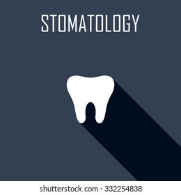 Stomatology. Flat icon. Vector illustration